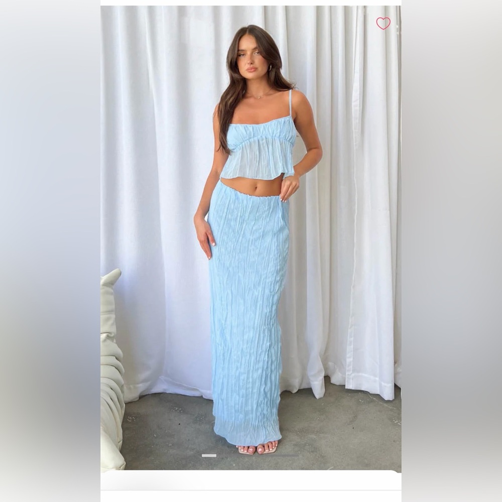 Beginning Boutique Sky Blue Maxi Skirt